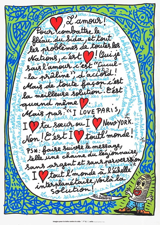 Robert COMBAS L'amour (SIDA) originele poster 1993