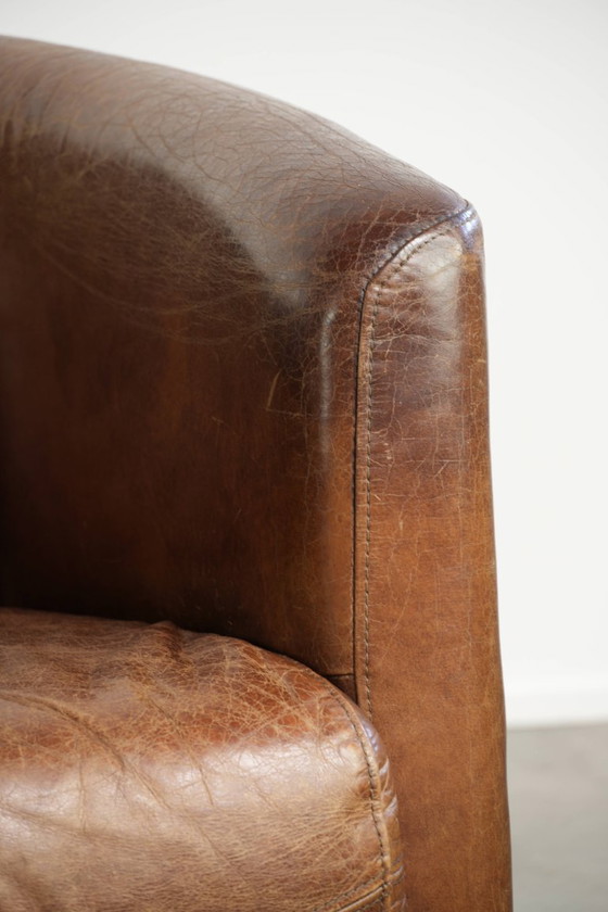2x Poltrone Aviator Design Vintage in Pelle Bovina Caratteristica con Grana in un Bel Colore Cognac (photo 12 of 14)