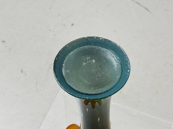 Image 1 of Colored glass vase with a wavy rim, 1970s