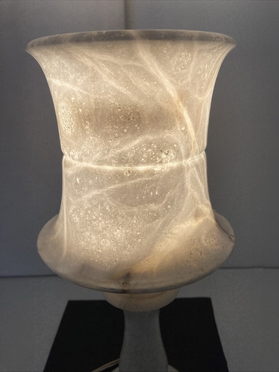 Image 1 of Vintage 70s Alabaster Table Lamp