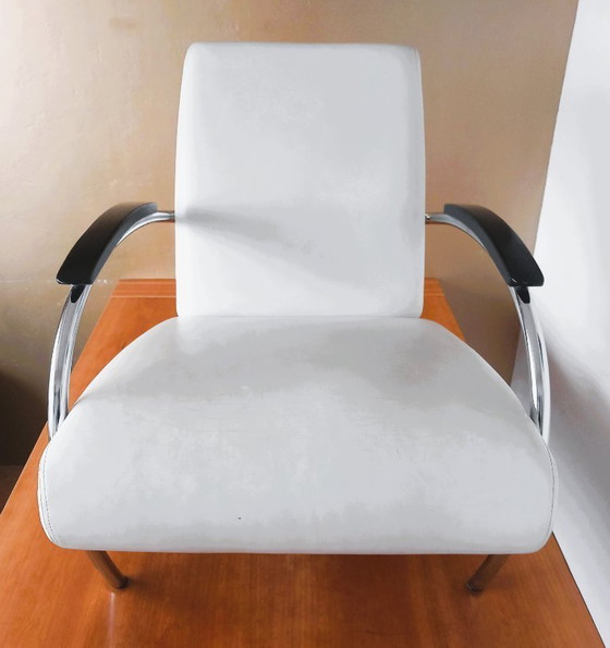 Image 1 of Gelderland 5470 aus weißem Leder. Design von Jan de Bouvries