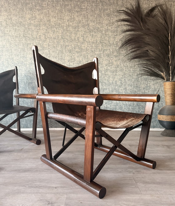 Image 1 of Pair of PL22 Lounge Chairs with Ottoman by Carlo Hauner & Martin Eisler for OCA, Brazil, 1960s