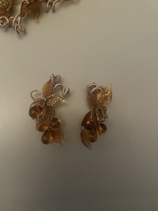 Lot of 20 Murano amber grape bunches
