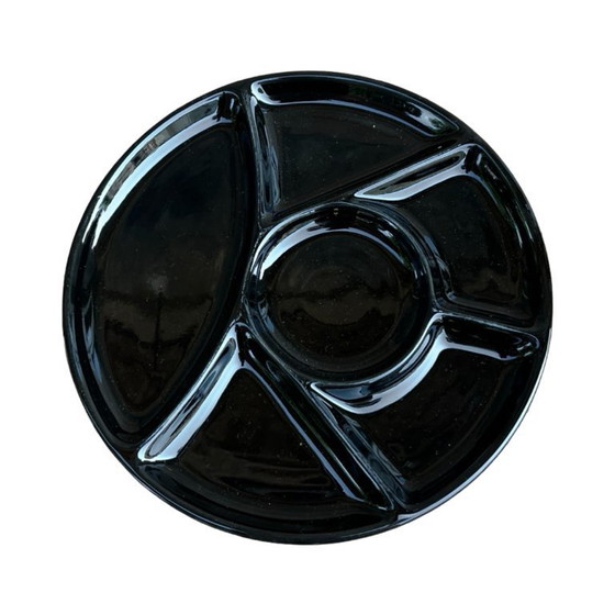 Image 1 of 10x New black sectioned appetizer plate, Germany 1990s