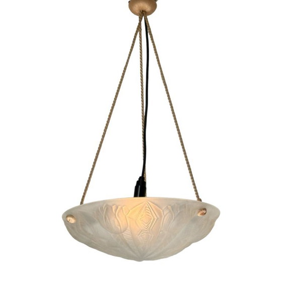 Image 1 of Art Deco - Ceiling fixture - France - In the style of Degue - Matt glass