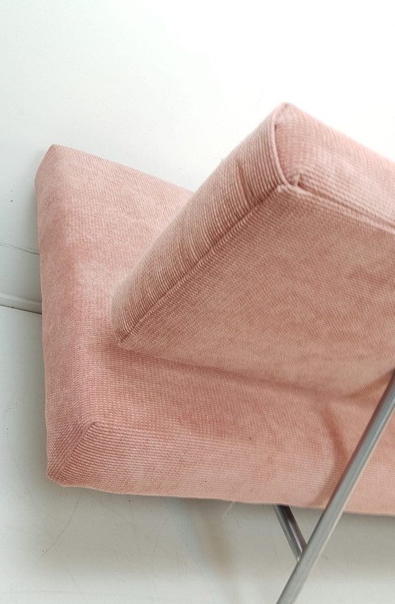 Divano letto Martin Visser Spectrum BR02, rivestito di recente, colore rosa. – Letti da giorno, Chrome, Metal (photo 7 of 13)