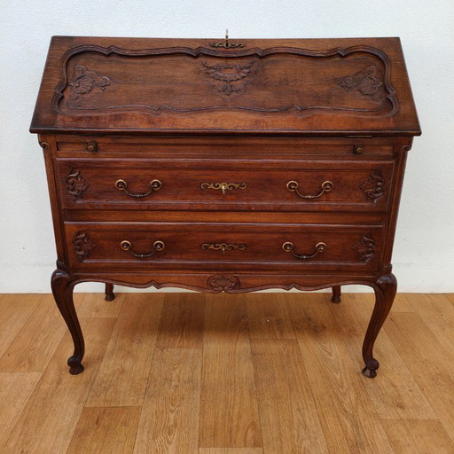 secrétaire Louis XV vintage, bureau de style campagnard