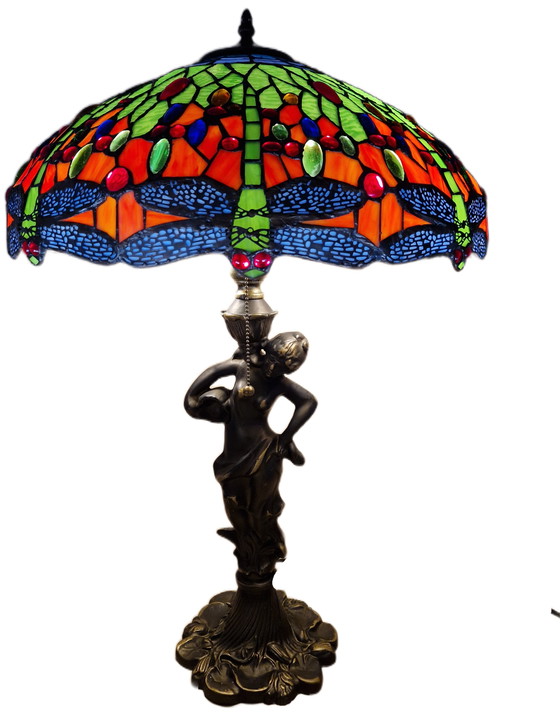 Image 1 of Prachtige vintage Tiffany-stijl tafellamp 63x45