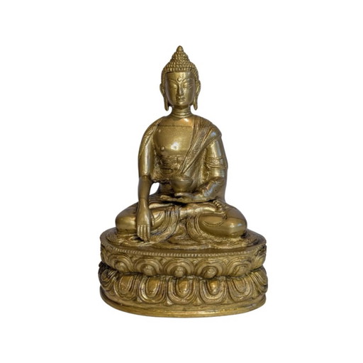 Buda de bronce del siglo XIX con restos de oro de 24 quilates – lote 087