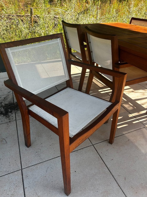 Conjunto de jardín de teca Regatta de Crate & Barrel (mesa y 6 sillas) – Conjuntos de jardín, Wood (photo 3 of 5)