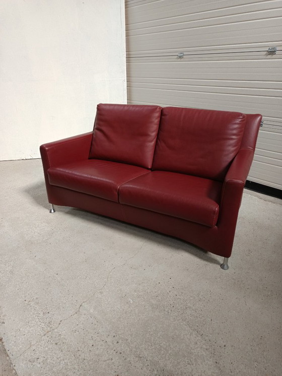 Image 1 of Set di divani Leolux Paian 2 posti 3 posti Senso Granata Pelle