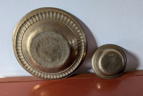 Set aus zwei Messing Schalen, Atelier Collini Austria, Metall, Gold, Vintage (Foto 2 von 11)