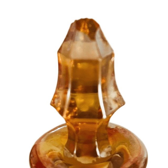 Image 1 of Vintage karafje Jeanette Carnival glas parfumflesje perzik 1930's