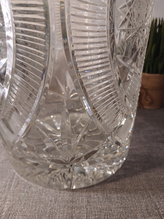 Monumental Hand-Cut Crystal Vase HS SUDETY POLAND 5kg New Condition Category 1 (photo 10 of 12)