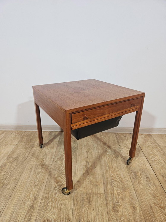 Mid-Century Modern Sewing Table in Teak, Denmark, 1950s-1960s – Desk, Brass, Mid Century Modern (photo 9 of 19)