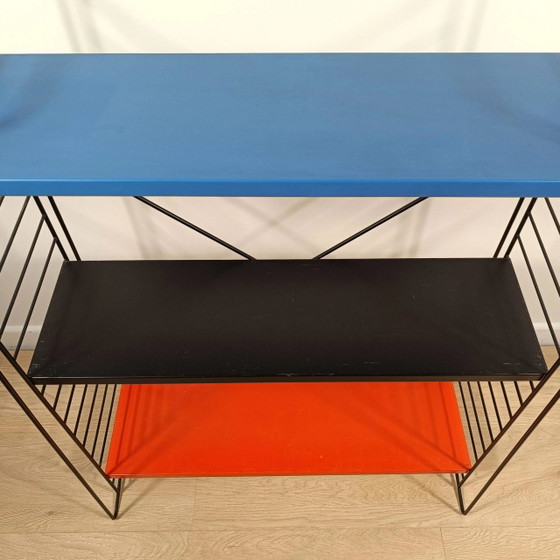 Freestanding teak shelving unit by A. Dekker – Tomado – Bookcases, Metal, Mid Century Modern (photo 4 of 9)