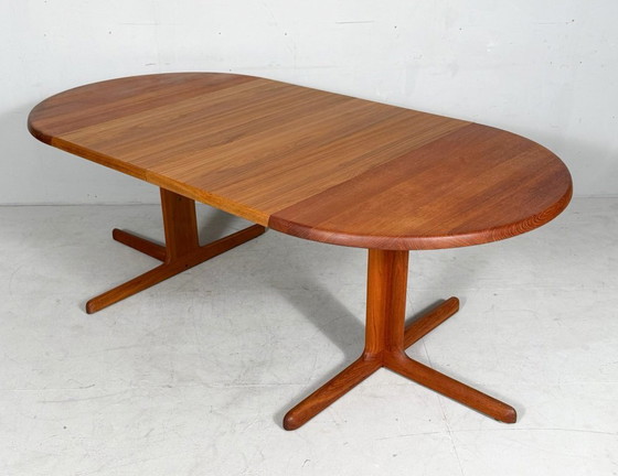 Image 1 of Uitschuifbare eettafel/tafel uit het midden van de 20e eeuw, gemaakt van teakhout door C J Rosengaarden, Denemarken, jaren 60.