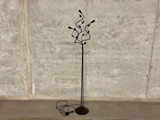 Image 1 of Lampada da terra in ferro color ruggine - alta 175 cm