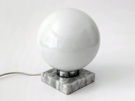 Image 1 of Lampe de table Vintage Bulb Lamp Base Marble 1970s
