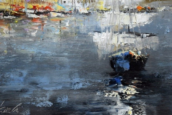 Sławomir Zajkowski - Napoli, Dipinti e disegni, Tela, Altro, Blu, Impressionisme (foto 5 di 6)