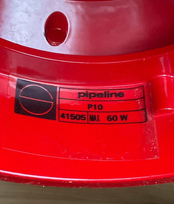 Image 1 of 3 lampade a sospensione rosse - "Pipeline P10" Design: Ole Pless Jorgensen