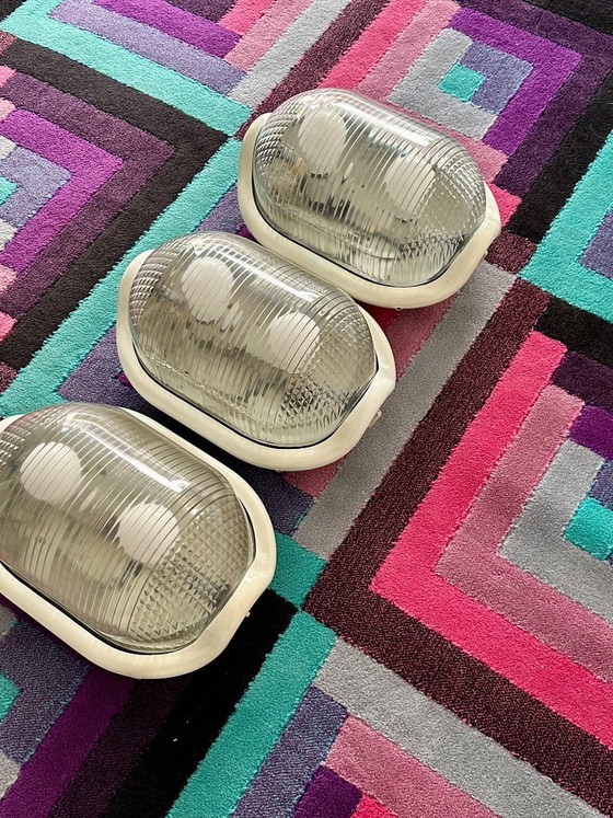 Image 1 of Exceptional Set of 3 "Noce" Lamps by Achille Castiglioni for Flos – An Industrial Design Statement – 1972