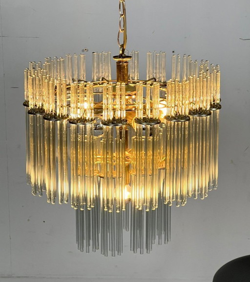 Mid - Century chandelier/ceiling lamp by Gaetano Scolari, Murano, Italy, 1970s.