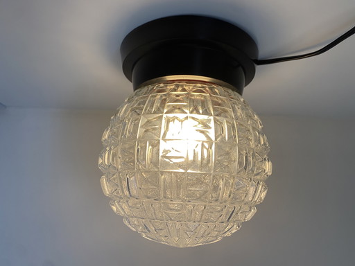 Lampada da soffitto vintage massiccia - lampada da parete nera anni '70