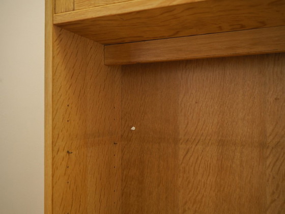 Danish Oak Bookcase by Henning Kjærnulf with Glass Doors and Geometric Panels, 1960s – Wood (photo 19 of 21)