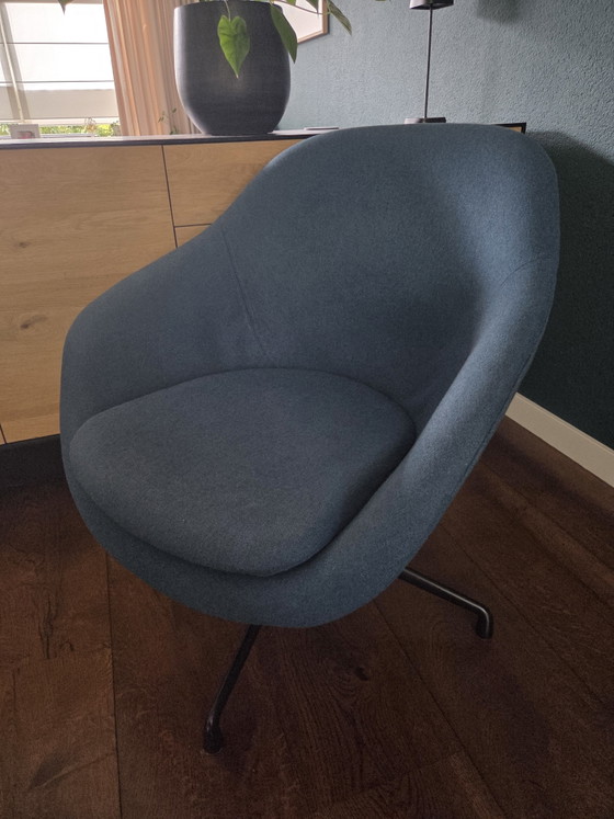 HAY Armchair All About Lounge AAL81 - Chair Petrol Blue With Swivel Base AAL 81 – Textile (photo 4 of 12)