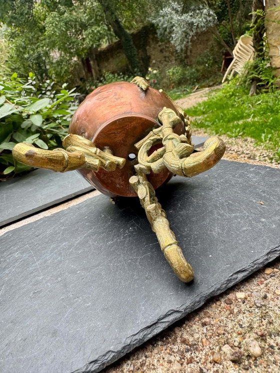 Kupfer-Bronze-Pflanzgefäß aus dem 19. Jahrhundert – Dekorative Objekte, Messing (photo 6 of 10)