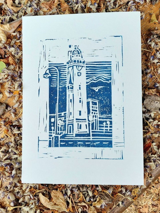 Image 1 of Faro linolevigato, stampa lino a4