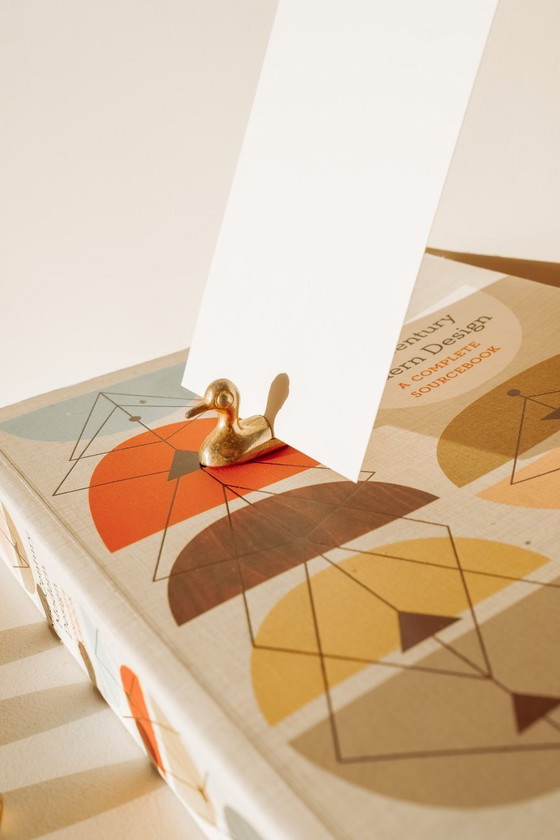 Image 1 of 4x Brass vintage name card holders ducks