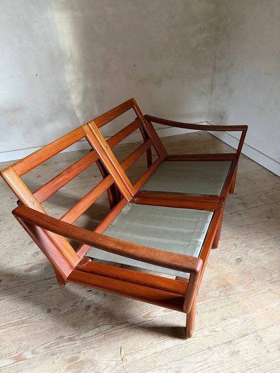 Divanetto scandinavo per tartine a 2 posti in teak Kirsten & Sven E. Jensen – Glostrup, Divani 2 posti, Wool (photo 10 of 11)