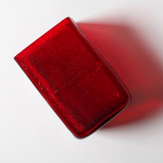 Image 1 of Mid-Century Modern Red Glass Vase by Christer Sjögren, Lindshammar, Sweden