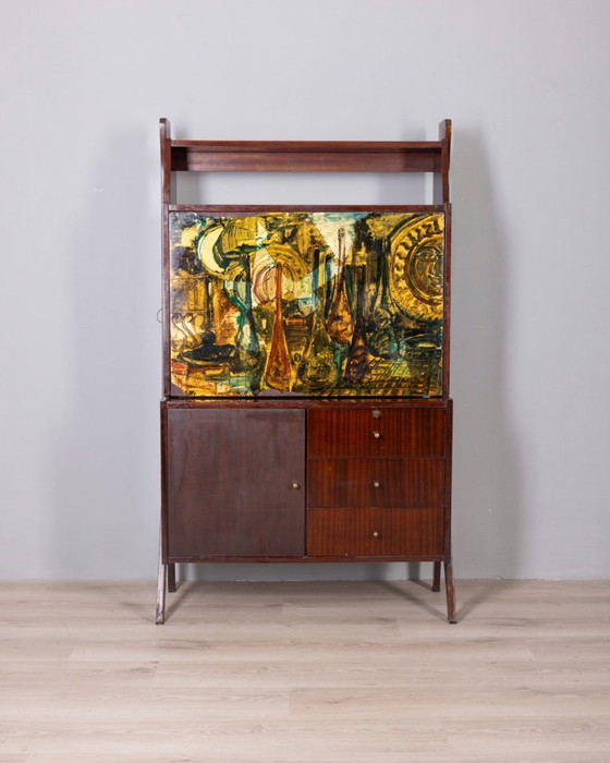 Image 1 of Pagina 1 di 29 Credenza alta in legno vintage anni '50 disegnata da Umberto Mascagni