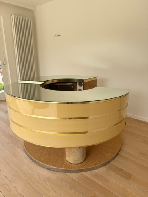 Een unieke & zeldzame originele ronde instap bar van Willy Rizzo