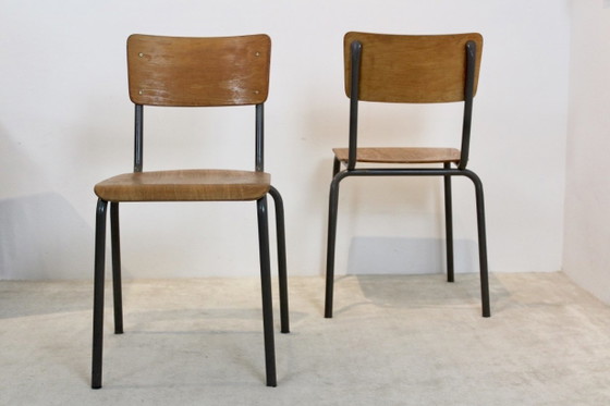 Dutch Design Industrial Plywood Chairs, Dining chairs, Metal, Industrieel (photo 2 of 10)
