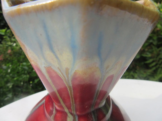 Art Deco Octagonal Ceramic Vase Made in Belgium (Attributed) (photo 8 of 12)