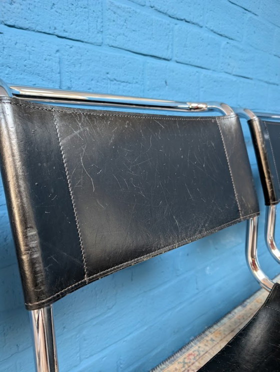 Image 1 of 6 sedie a slitta vintage S33, Mart Stam per Thonet, anni '60