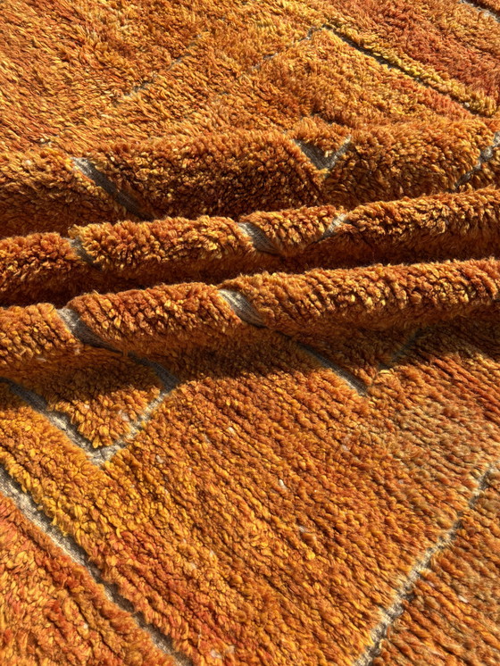 Image 1 of Zonsondergang Oranje Marokkaanse Mrirt Vloerkleed - 300x220 cm - Handgemaakt Wollen Berber Tapijt