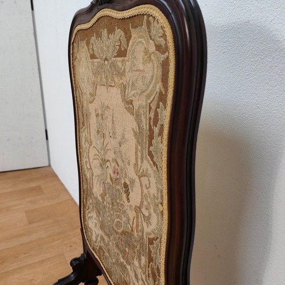 Image 1 of Antique Victorian Gobelin Fireplace Screen Walnut