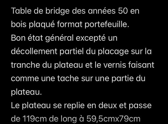 Image 1 of Wood veneer bridge table