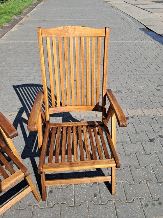 Image 1 of 4 chaises de jardin en teck Sunyard Veronica