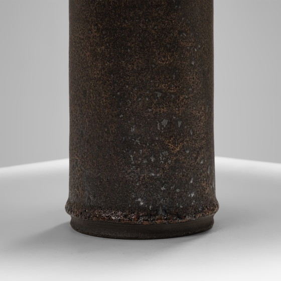 Braune glasierte Steingut Tischlampe von Kai Klinge für Oreby Keramik, Dänemark, 1970er Jahre, Tischlampen (Foto 5 von 8)