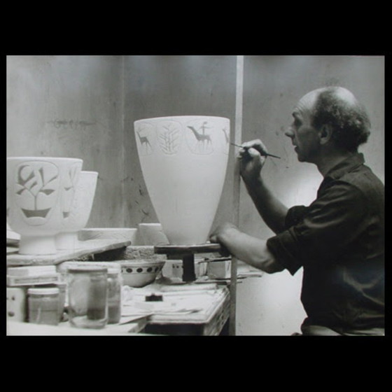 Image 1 of Ceramic tile side table by Hans Wagner