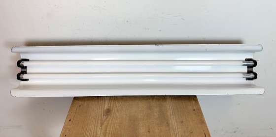 Image 1 of Lampadario industriale a sospensione in smalto grigio di Elektrosvit, anni '60