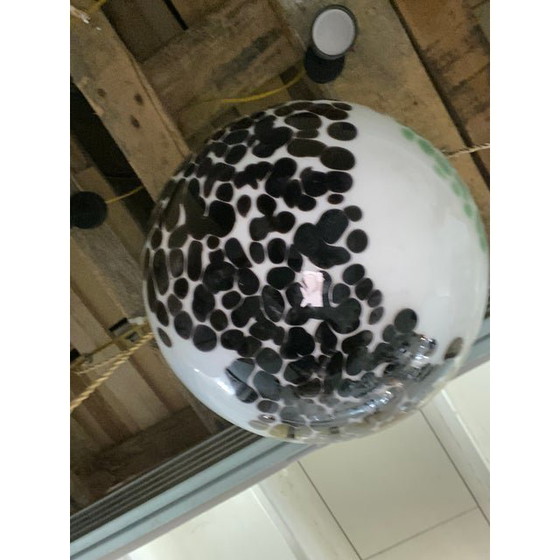 Image 1 of Contemporary Green And Black Murrine Sphere In Murano Glass