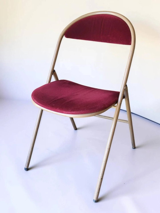 Sedia pieghevole Souvignet anni '70 – Sedie pieghevoli, Metal, Velvet, Vintage (photo 3 of 8)