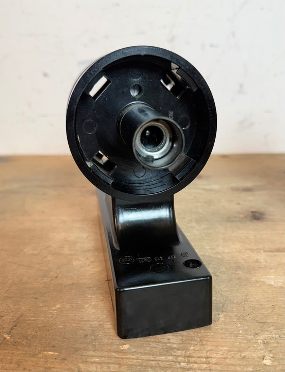 Image 1 of Applique industriale in bachelite marrone con vetro opalino, anni '60